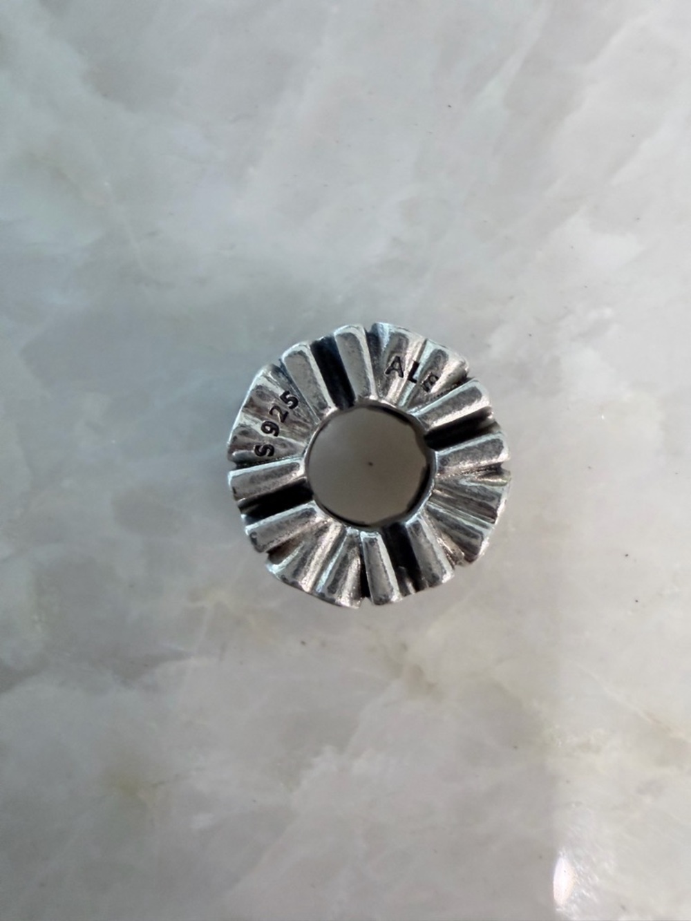 Pandora Silver MOM Bracelet Charm with Clear Heart Stone - Picture 2 of 3